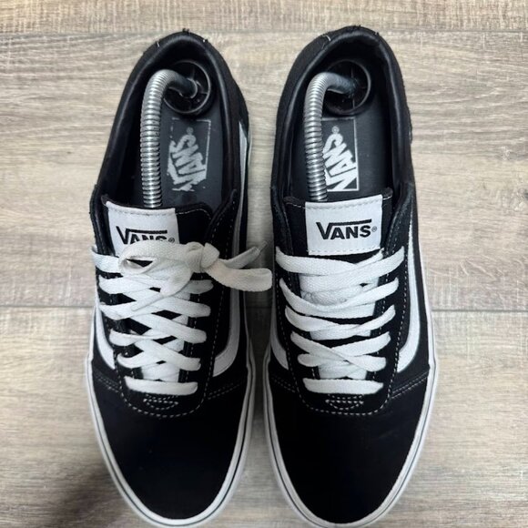 Vans Off The Wall Black White Canvas/Suede  Sneakers Men's Size 9.5 - Picture 2 of 7